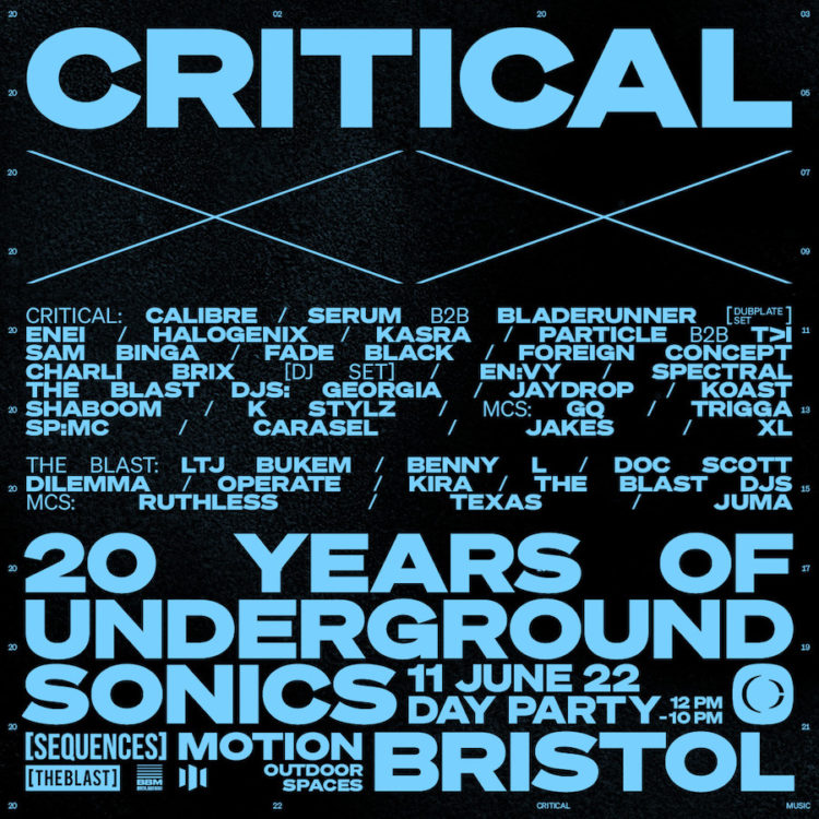 [THIS SATURDAY] Critical Sound XX – 20 Yrs Of Underground Sonics – Bristol